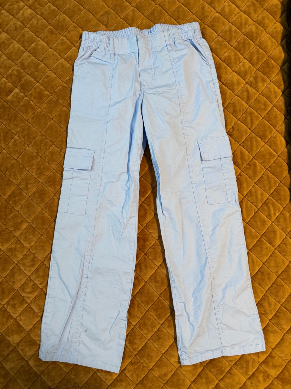 art class Light Blue girls Cargo Pants with Side Flap Pockets